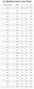 La Sportiva Men 39 S And Women 39 S Size Chart Runrepeat
