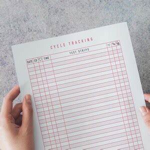 Cycle Tracking Printable Chart Blank Ovulation Tracking Etsy