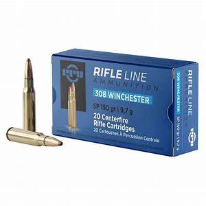 Ppu Standard Rifle 308 Winchester 150gr Sp Rifle Ammo 20 Rounds