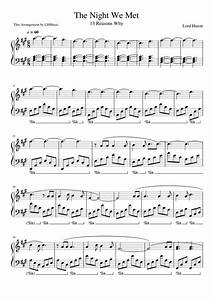 The Night We Met Sheet Music For Piano Download Free In Pdf Or Midi