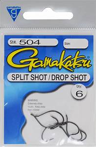 Gamakatsu Split Shot Drop Shot Hooks Black