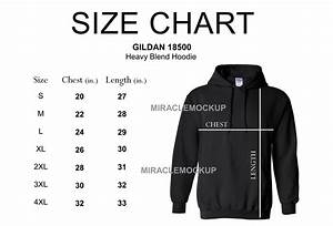 Gildan 18500 Size Chart Mockup Heavy Blend Hoodie Sizing Hoodie Size