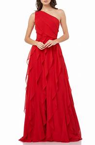  Marc Valvo Infusion One Shoulder Ruffle Chiffon Gown Nordstrom