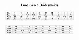 Size Charts Grayce Bridal Formal