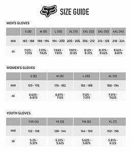 Fox Gloves Sizing Chart Images Gloves And Descriptions Nightuplife Com