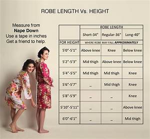 robes size and ref length chart