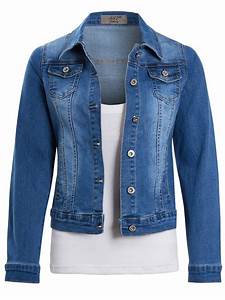 womens stretch casual fit denim jacket plus size 14 16 18 20 jean