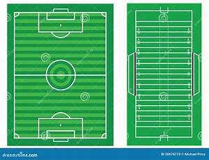 Scale Diagram Of Soccer And American Football Stock Photos Image