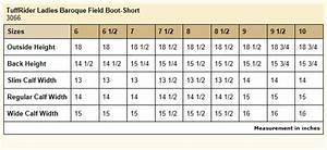 Tuffrider Breeches Com Size Charts Boots Great Lakes Tack Horse