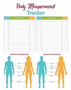Body Measurement Chart Body Measurement Tracker Weight Measurement