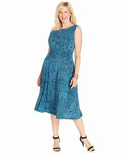  Howard Plus Size Printed Ruched A Line Dress Dresses A Line