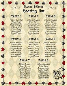 Printable Alice In Wonderland Wedding Guest Seating Chart Etsy