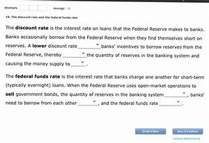 Solved The Discount Rate And The Federal Funds Rate The Chegg Com