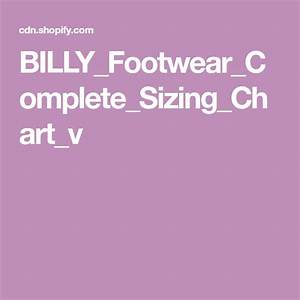 Billy Footwear Size Chart