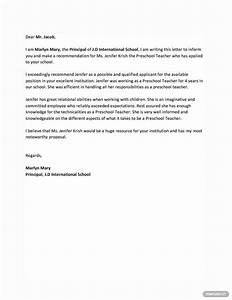Elementary Student Recommendation Letter From Teacher Database Letter