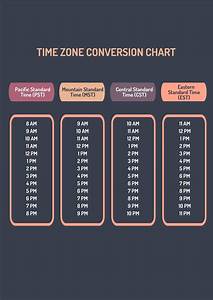 Time Zone Conversion Chart In Pdf Illustrator Download Template Net