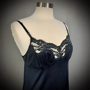 Vintage Vassarette Size 38 Black Midi Dress Slip Etsy