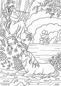 Fairy And Unicorn Coloring Pages For Adults Coloring Pages For