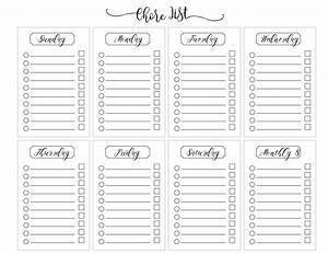 Downloadable Family Chore Chart