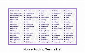 Horse Racing Terms List