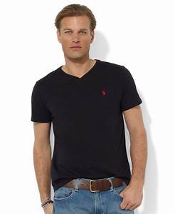 Lyst Polo Ralph Core Medium Fit V Neck T Shirt In Black For Men