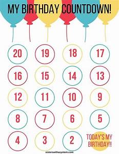 Printable Birthday Calendar Countdown Calendar Template 2023