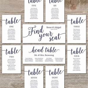 Seating Chart Cards Template Wedding Seating Chart Navy Etsy Places