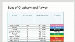 Airway Sizes And Colour Coding According To Age By Drug And Related