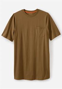 Boulder Creek Heavyweight Longer Length Pocket Crewneck T Shirt Big