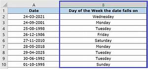 How To Convert Dates To Days Of The Week In Excel Turbofuture