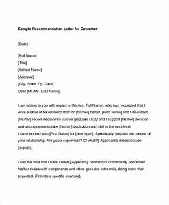 Sample Reference Letter For A Colleague Coworker Recommendation Inside