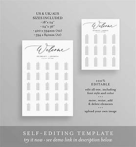 Alphabetical Seating Chart Template Wedding Seating Poster Seating