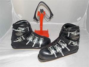 Vintage Koflach Black Leather Buckle Ski Boots 1960 39 S Era Size 6 With