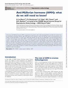 Pdf Anti Müllerian Hormone Amh What Do We Still Need To Know