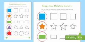 Free Shapes Size Matching Activity Teacher Made