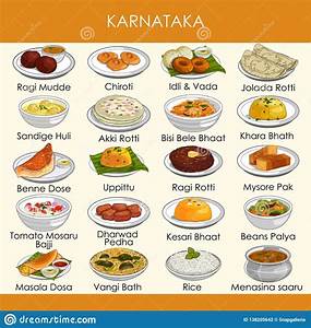 Illustration Of Delicious Traditional Food Of Karnataka India Stock