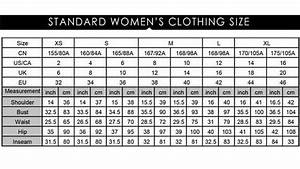 Standard Us Womens Size Chart Greenbushfarm Com