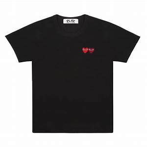 Play T Shirt With Double Heart Black シャツ Tシャツ ロゴtシャツ