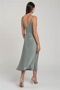 Marcy Luxe Satin Bridesmaids Dress By Yoo Moss Green