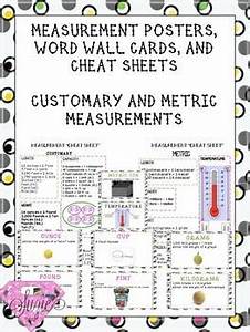 Measurement Cheat Sheets Customary And Metric Units Word Wall Cards