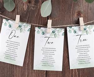 Seating Cards Wedding Seating Chart Greenery With Eucalyptus Etsy