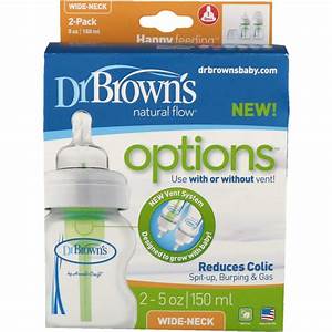 Dr Brown 39 S Natural Flow Options Wide Neck 0 Months 2 Pack