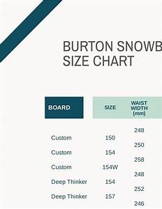 Free Burton Snowboard Size Chart Pdf Template Net