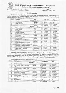 Holiday List Delhi Technical Campus