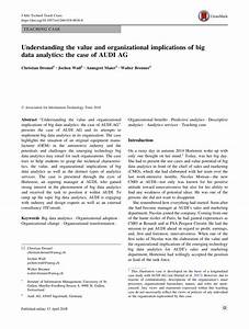 Pdf Understanding The Value And Organizational Implications Of Big