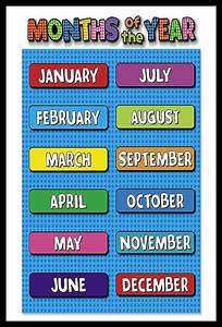 Months Of The Year Chart For Kids