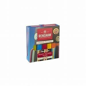 Renshaw Neon Colour Multipack Of 5 X 100g Renshaw Ready To Roll Regal