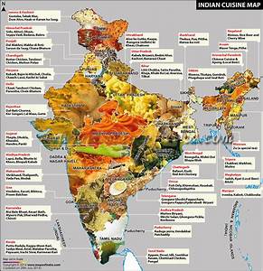 The Culinary Regions Of Indian Food Monday Map