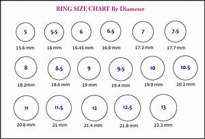 Printable Actual Size Ring Size Chart