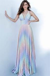 Jovani 02285 V Neckline Pleated A Line Dress In 2020 Prom Dresses